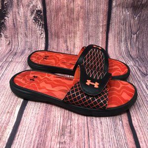 Under Armour Men's Black Red 4D Foam Slides Size 9